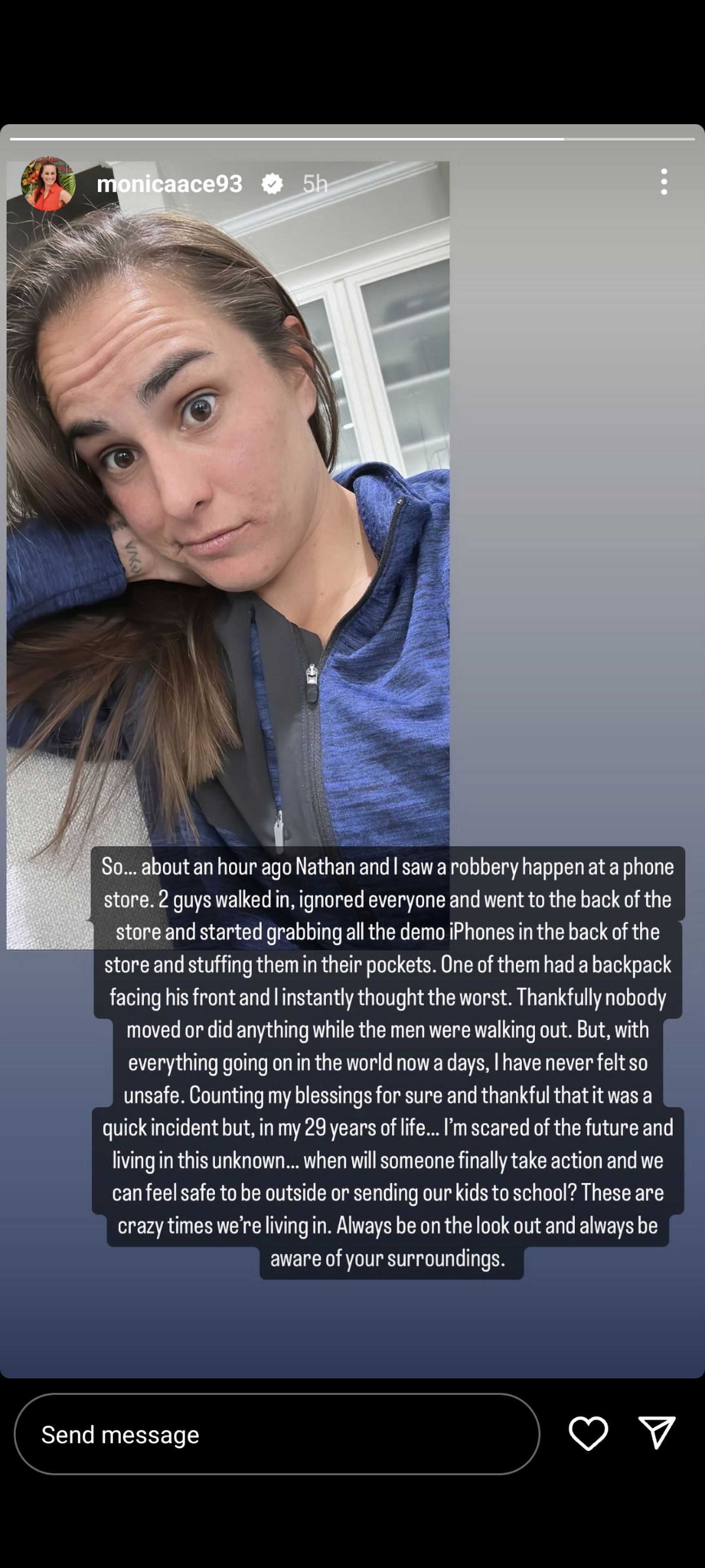 Monica Puig's Instagram story